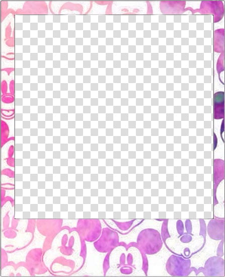 Polaroids , purple and white Mickey Mouse borderline transparent background PNG clipart