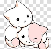 PINK AESTHETIC S, two white cats illustration transparent background PNG clipart