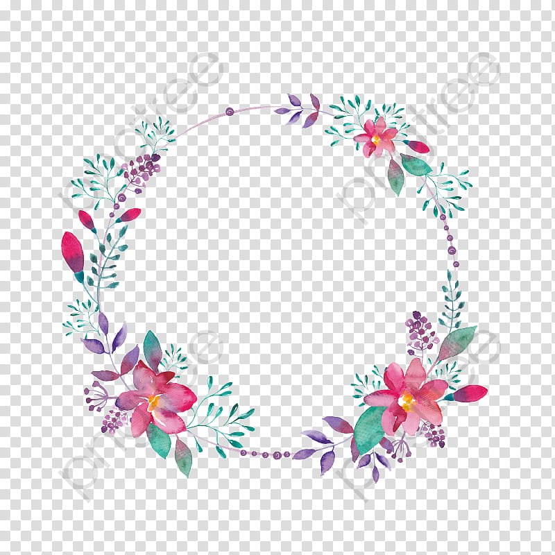 Watercolor Wreath Flower, Floral Design, Circle, Watercolor Painting, Frames, Sticker, Email, Pink transparent background PNG clipart