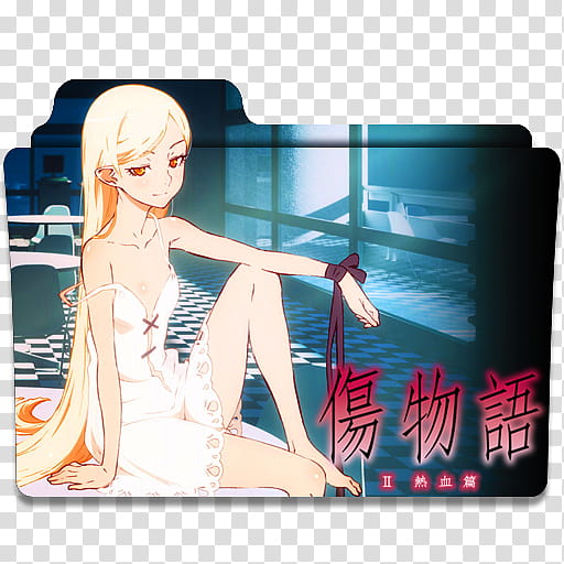 Anime Icon , Kizumonogatari II,Nekketsu-hen, v, anime-themed folder transparent background PNG clipart
