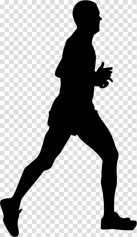 Man, Silhouette, Standing, Running, Lunge, Joint, Leg transparent background PNG clipart