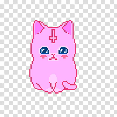 Pixel, pink cat transparent background PNG clipart