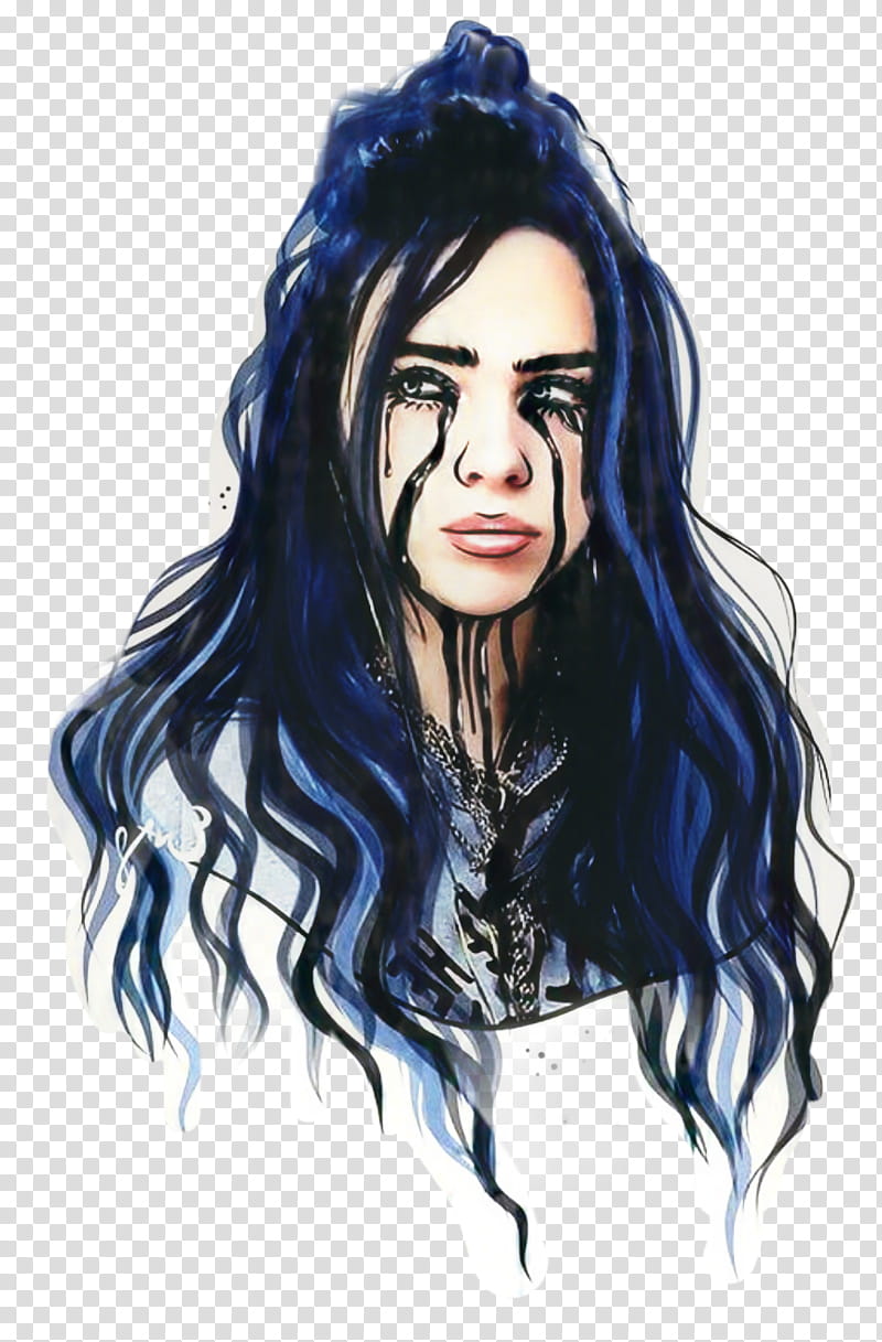 Billie Eilish, Drawing, Aesthetics, Music, Iphone, Black Hair, Beauty, Girl transparent background PNG clipart