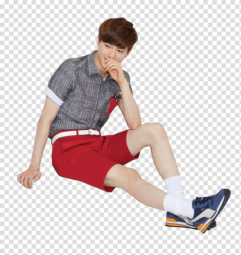 EXO PART TWO  S, man sitting transparent background PNG clipart