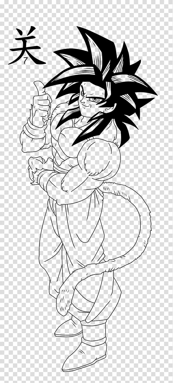 Goku GT SSJ Lineart transparent background PNG clipart