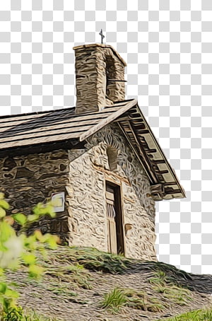 property chapel roof house cottage, Watercolor, Paint, Wet Ink, Building, Architecture, Church, Stone Wall transparent background PNG clipart thumbnail