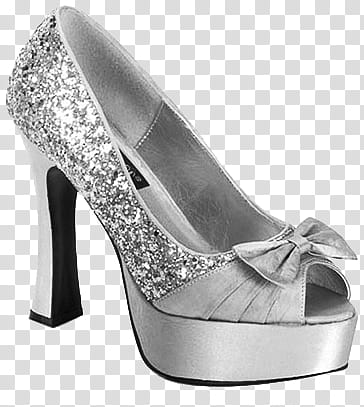 All that glitters , unpaired gray heeled shoe transparent background PNG clipart