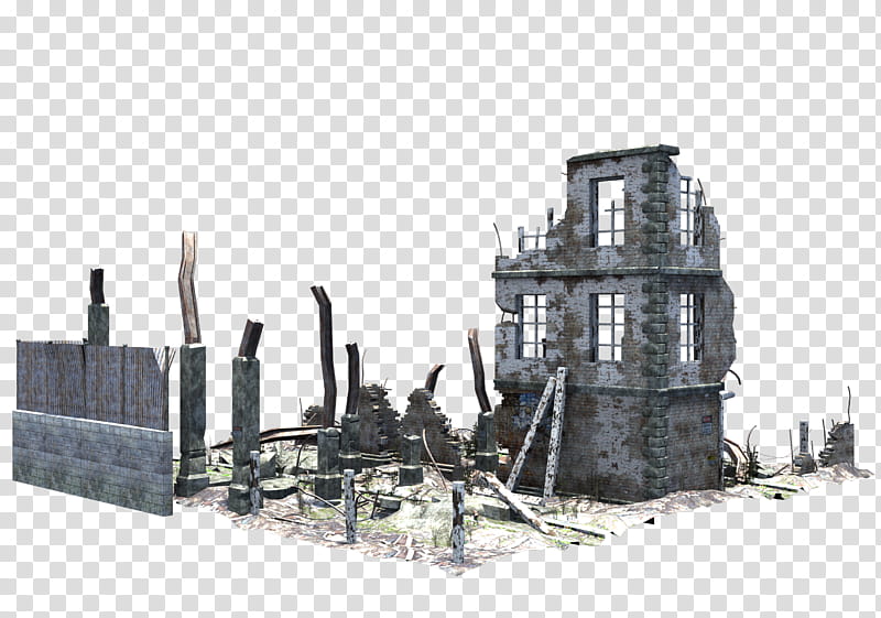 Ruined Building , ruined grey concrete building transparent background PNG clipart