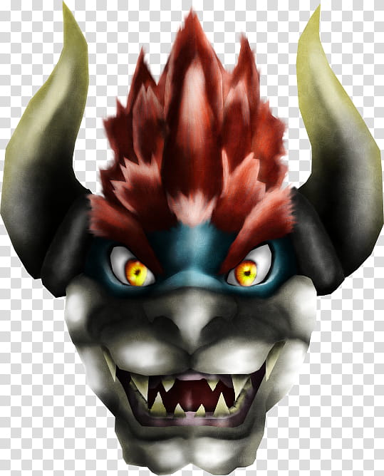 Giga Bowser, smiling gray horned monster illustration transparent background PNG clipart