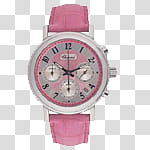 some icons, chopardpink, round silver-colored chronograph watch transparent background PNG clipart