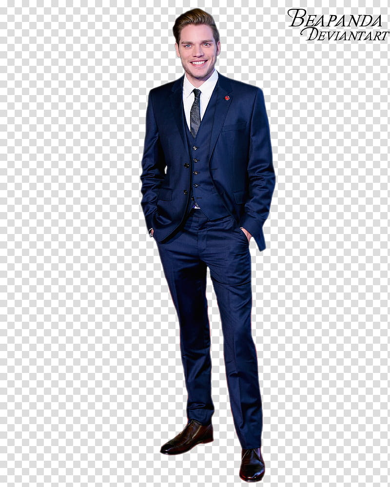 Dominic Sherwood, men's blue suit transparent background PNG clipart