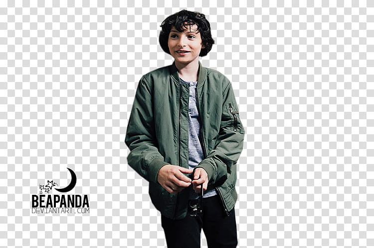 Finn Wolfhard, Beapanda boy standing while smiling illustration transparent background PNG clipart
