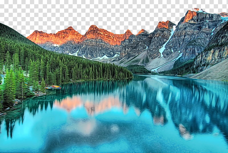 natural landscape nature mountainous landforms mountain reflection, Watercolor, Paint, Wet Ink, Water Resources, Glacial Lake, Wilderness transparent background PNG clipart