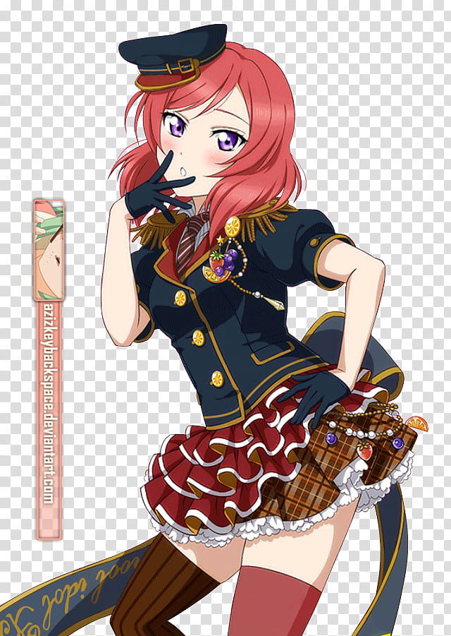 #&#; Nishikino Maki (Love Live! Card) SR, Render, pink-haired woman in black top anime character illustration transparent background PNG clipart
