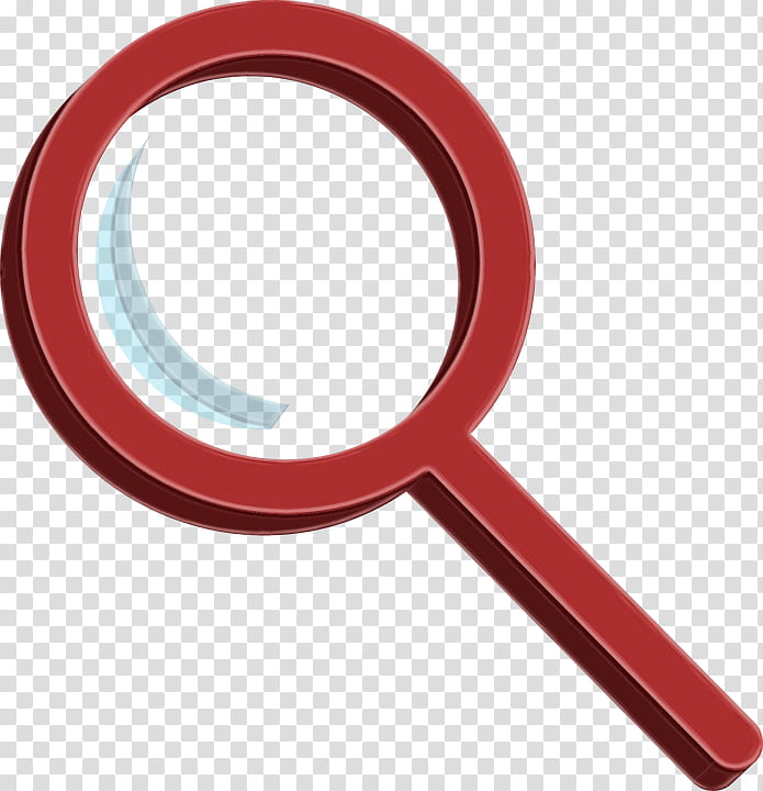 Magnifying Glass, Watercolor, Paint, Wet Ink, Computer Icons, Magnifier, Red, Office Supplies transparent background PNG clipart