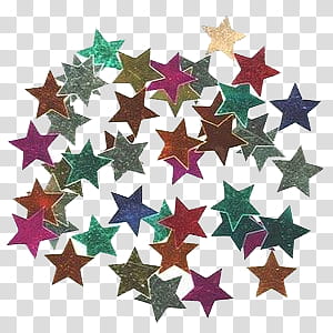 Confeti, assorted-color star illustrations transparent background PNG clipart