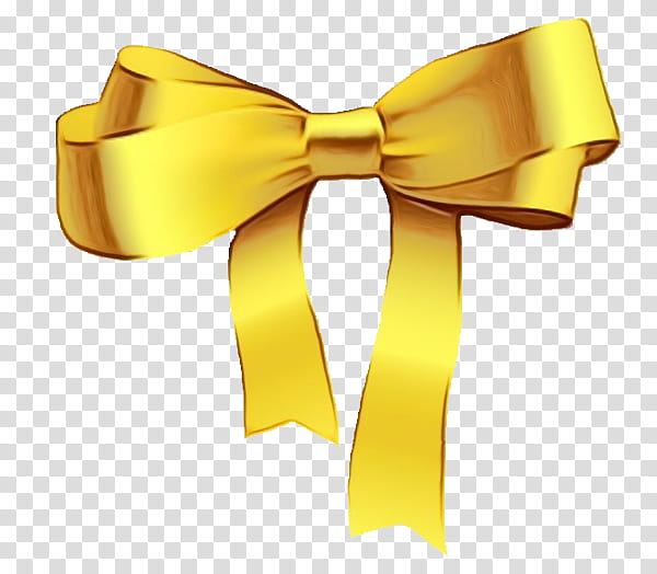 Ribbon Bow Ribbon, Bow Tie, Yellow, Shoelace Knot, Silk, Satin, Textile, Embellishment transparent background PNG clipart