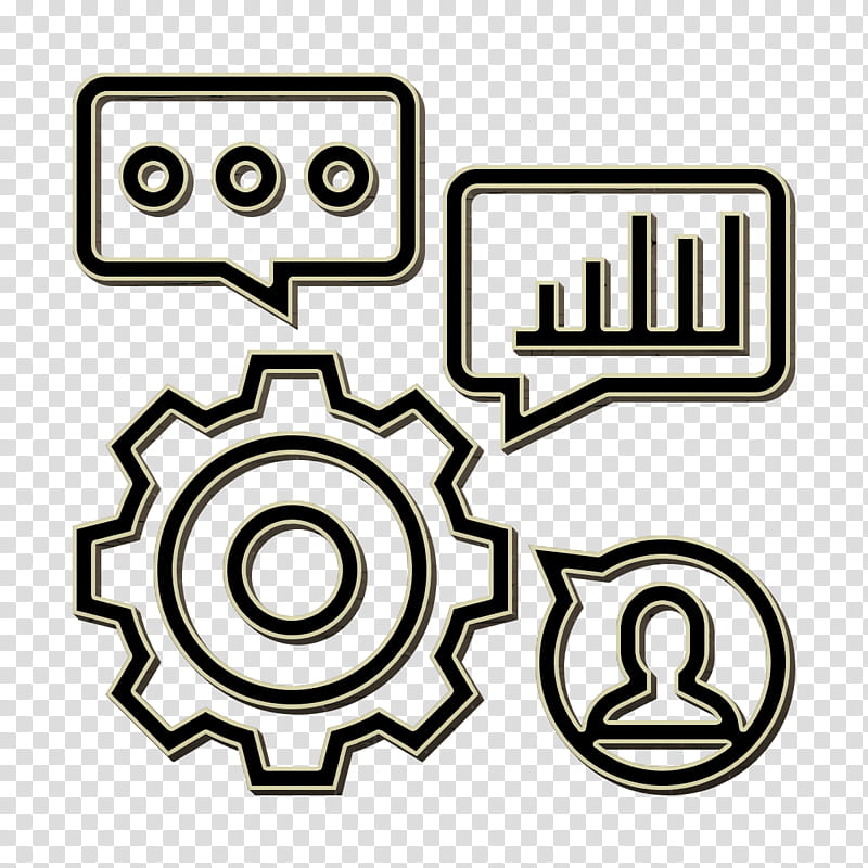 Gear icon Business Analytics icon Skills icon, Line Art, Symbol, Coloring Book transparent background PNG clipart