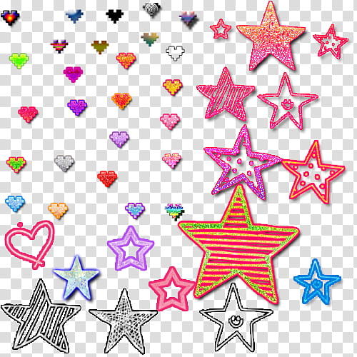 corazones y estrellas en, assorted-color stars decors transparent background PNG clipart