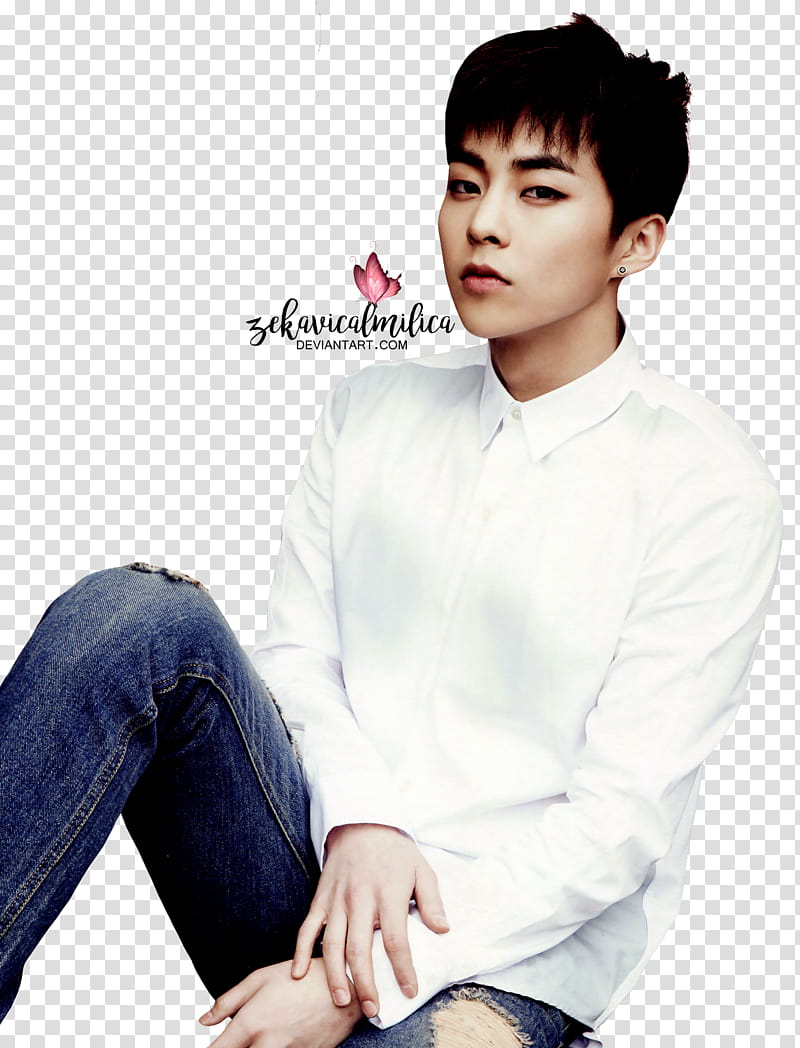 EXO Xiumin  Season Greetings, man wearing white button-up shirt transparent background PNG clipart