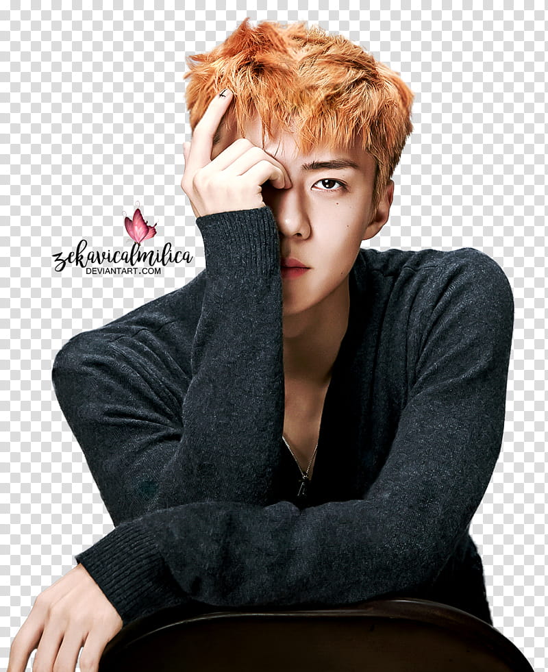 EXO Sehun superELLE, Exo Oh Sehun covering his eye transparent background PNG clipart
