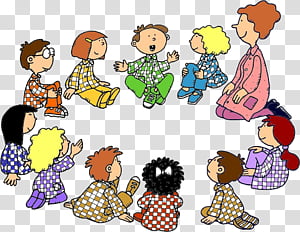 group of kids in a circle clipart