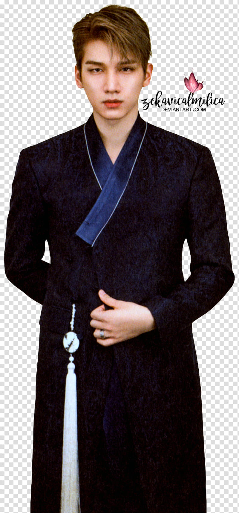 VIXX Hyuk Shangri La, man in black long-sleeved shirt transparent background PNG clipart