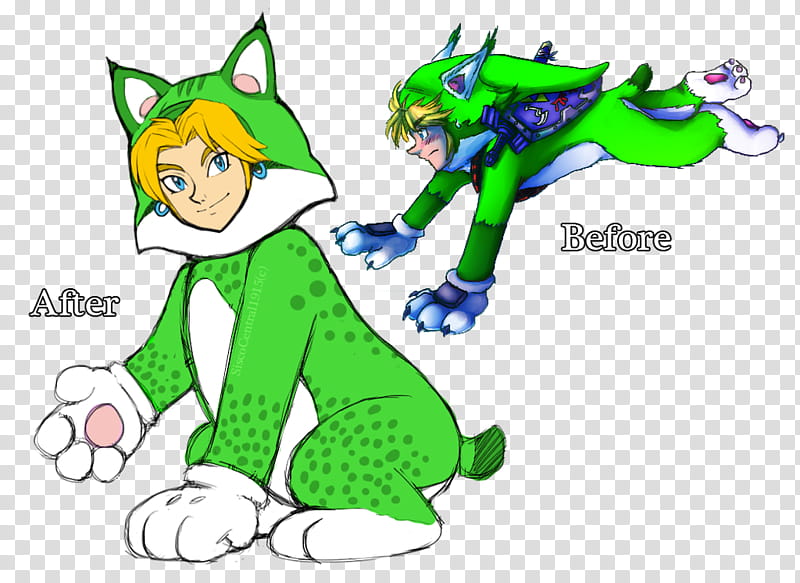 Super Bell: Cat Suit (Oot Link: Before and After) transparent background PNG clipart
