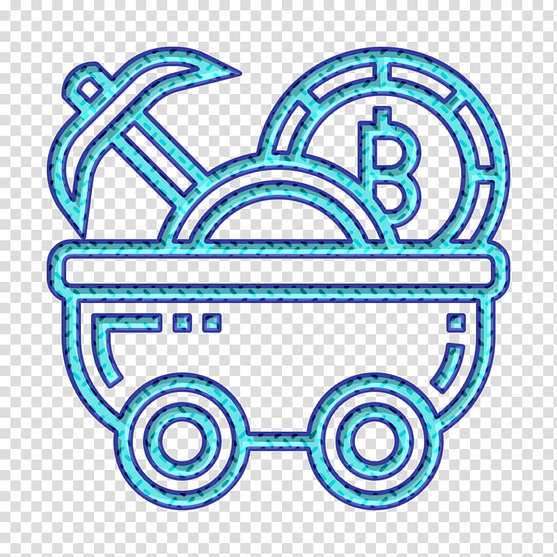 Mine cart icon Blockchain icon Bitcoin icon, Line transparent background PNG clipart