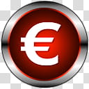 PrimaryCons Red, red and white Euro sign icon transparent background PNG clipart