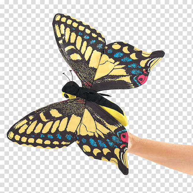 Animals, Finger Puppet, Hand Puppet, Butterfly, Toy, Folkmanis Swallowtail Butterfly Hand Puppet, Doll, Moths And Butterflies transparent background PNG clipart