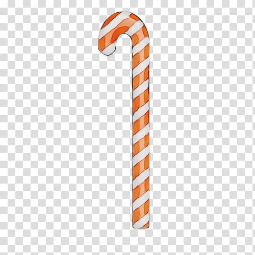Candy cane, Watercolor, Paint, Wet Ink, Orange, Stick Candy, Christmas , Confectionery transparent background PNG clipart