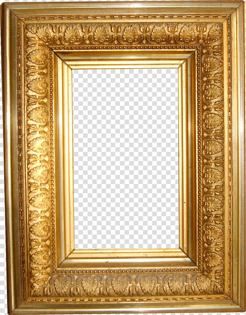 Frames, rectangular brass-colored ornate frame transparent background PNG clipart