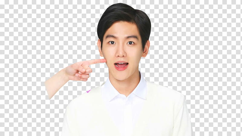 Baekhyun Nature Republic, men's white collared top transparent background PNG clipart