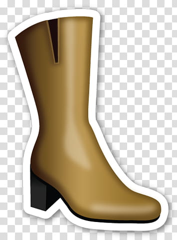 EMOJI STICKER , brown leather boot illustration transparent background PNG clipart