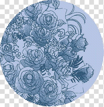 circles, blue flowers illustration transparent background PNG clipart