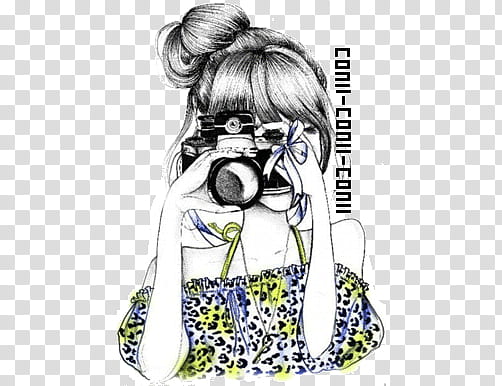 Chica Con camara transparent background PNG clipart
