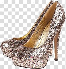 All that glitters , pair of silver glitter platform stilettos transparent background PNG clipart