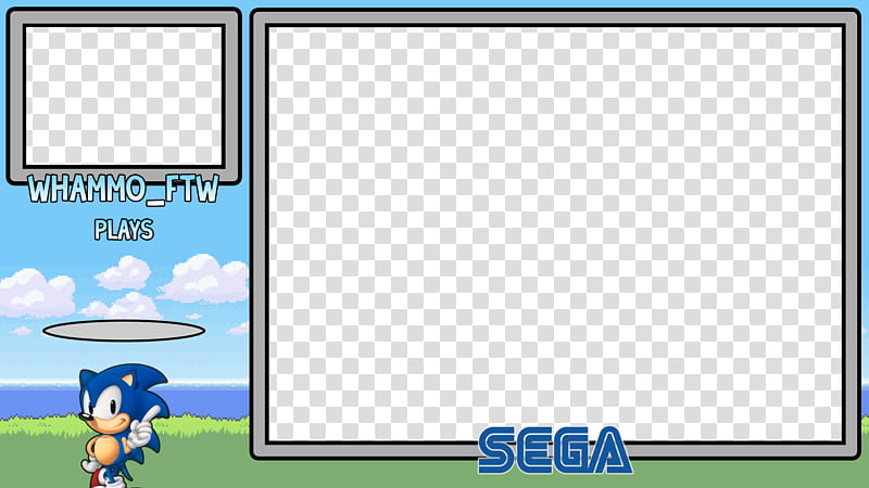 Retro Console Stream Overlay, SEGA supersonic illustration transparent background PNG clipart