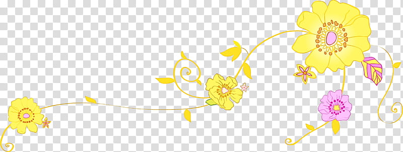 yellow plant, Flower Border, Flower Background, Watercolor, Paint, Wet Ink transparent background PNG clipart