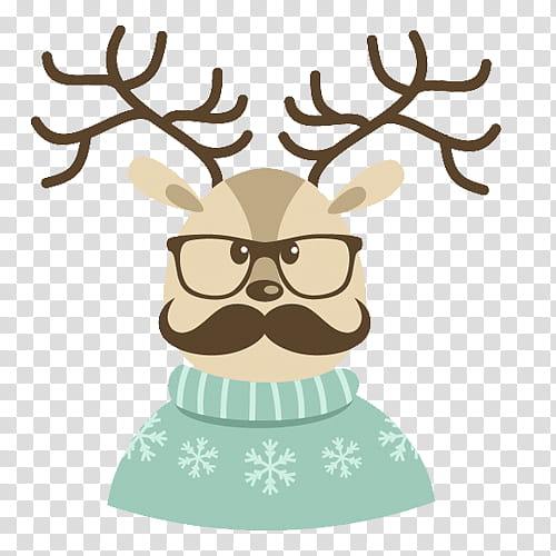 Hipster Xmas, reindeer illustration transparent background PNG clipart