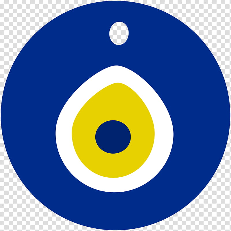 Nazar Boncuk, blue, yellow, and white evil eye transparent background PNG clipart