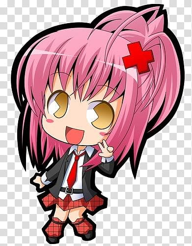 Chibi menina, pink-haired girl anime character illustration transparent background PNG clipart