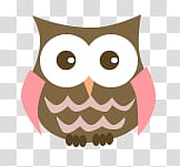 Valentine Day, brown and pink owl illustration transparent background PNG clipart