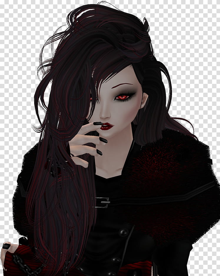 Hair, Vampire, IMVU, Drawing, Goth Subculture, Digital Art, Girl, Silhouette transparent background PNG clipart