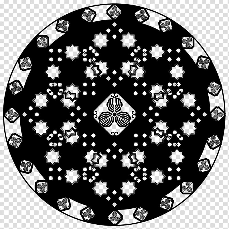 Resource HQ Kaleidoscopes, round black flower transparent background PNG clipart