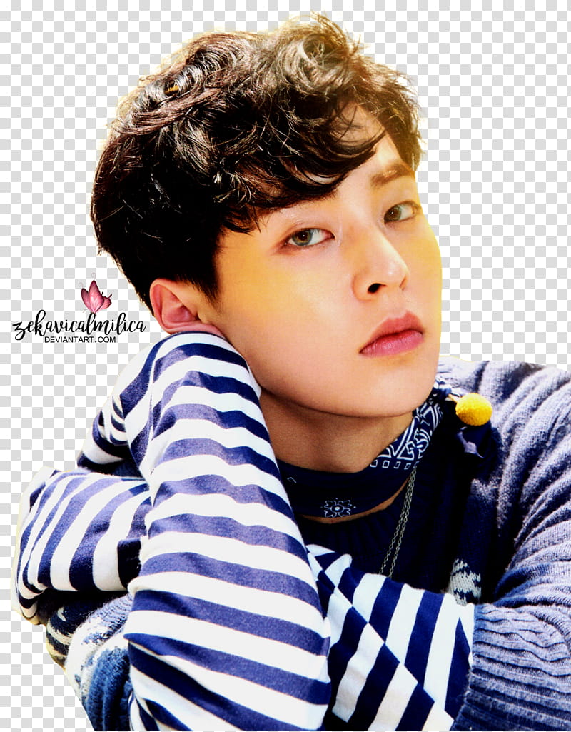 EXO Xiumin The War, man wearing white and blue striped long-sleeved shirt transparent background PNG clipart