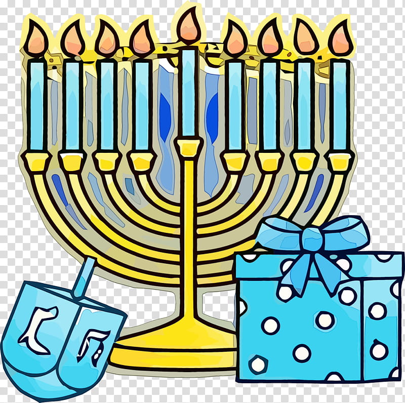 Birthday candle, Hanukkah Candle, Happy Hanukkah, Watercolor, Paint, Wet Ink, Menorah, Candle Holder transparent background PNG clipart