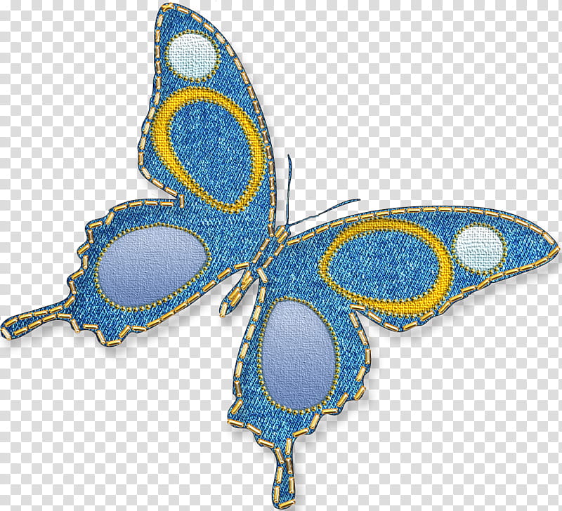 denim butterfly, blue and yellow butterfly transparent background PNG clipart