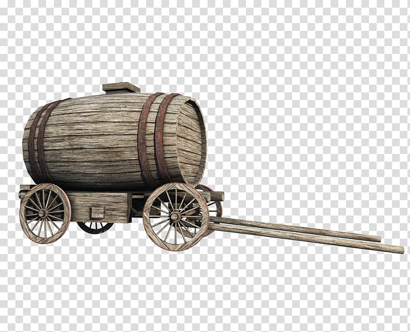D Wine Wagon, brown wooden barrel with wagon transparent background PNG clipart